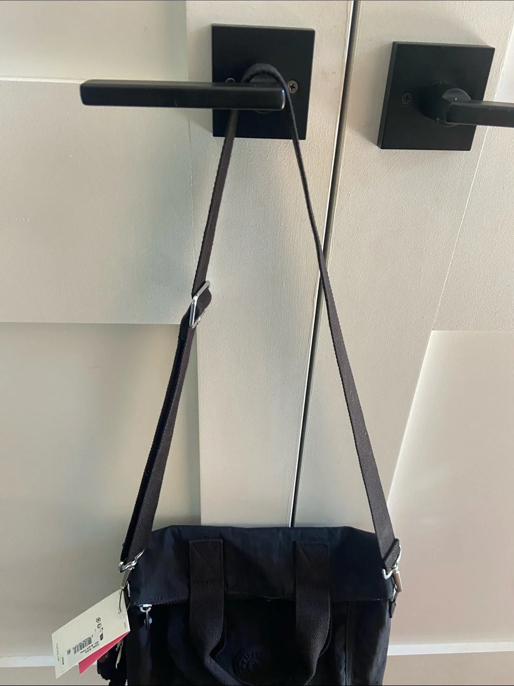 Kipling Black Nylon Messenger Crossbody Bag